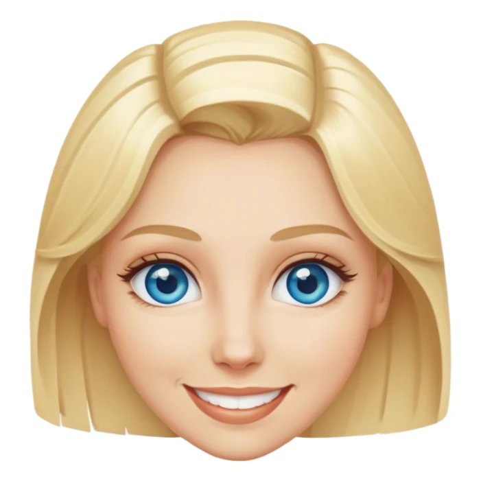 blonde blue eye woman smiling portrait sticker