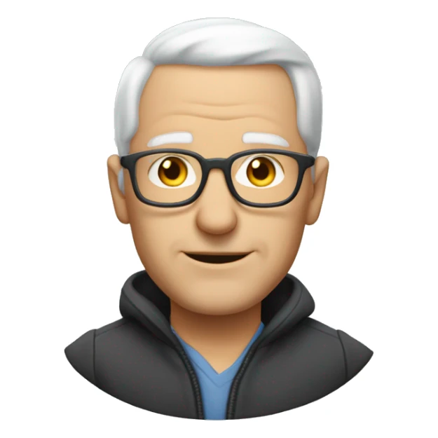 Ján Čarnogurský, bald man with gray hair and glasses sticker