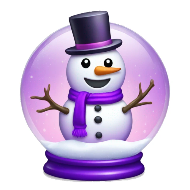 Pink and purple snowman snow globe sticker