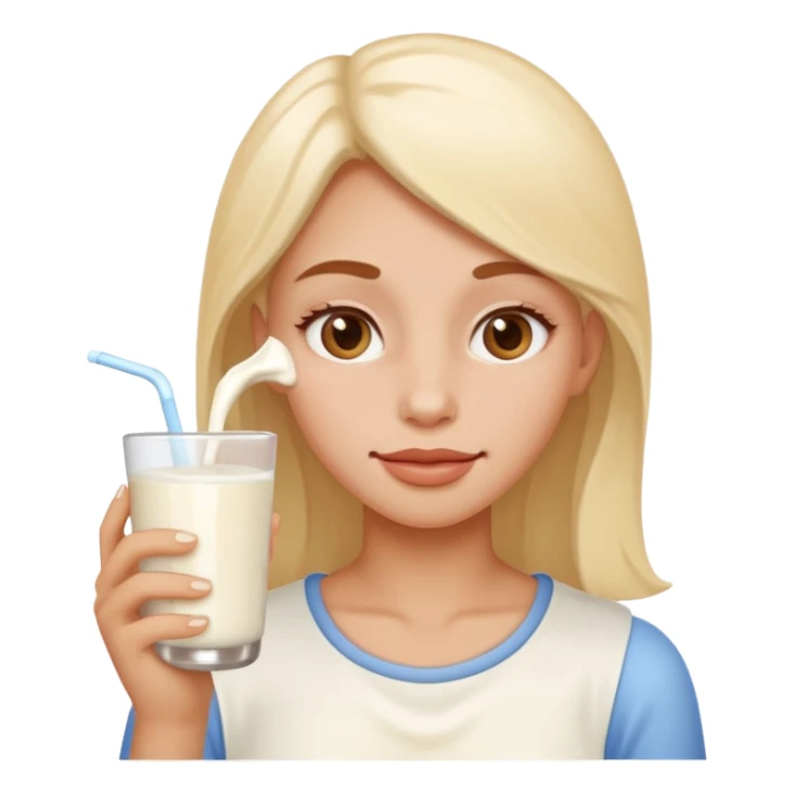 Woman with milk on face  sticker