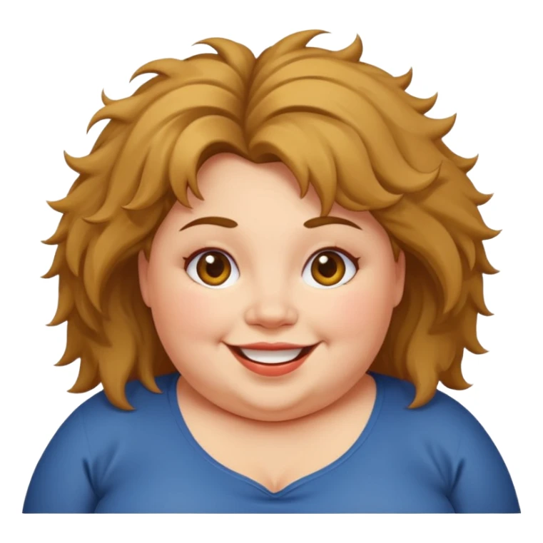 fat woman with messy hair sticker