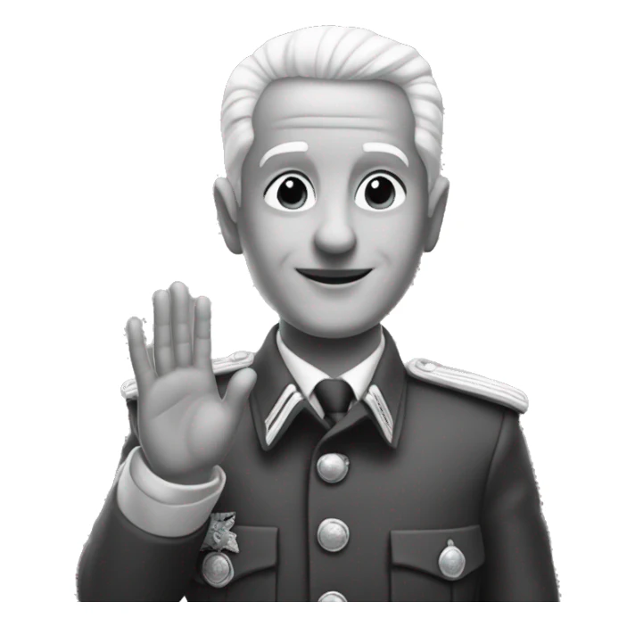 general peron raising hands black and white sticker