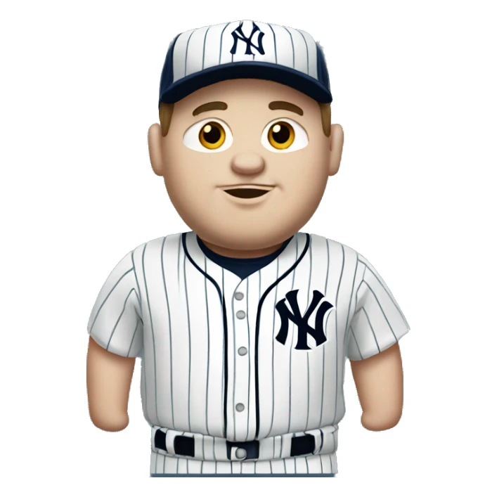 White chubby man with the jersey of the New York Yankees  sticker