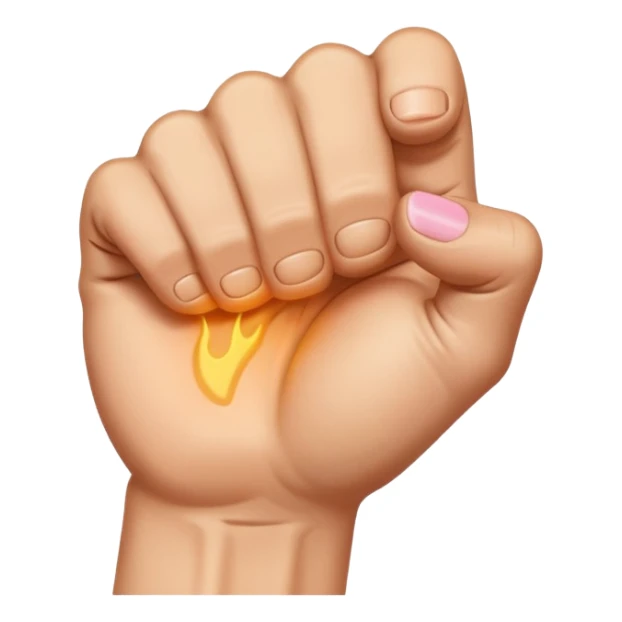 light brown hand in a fist with pinky finger raised sticker