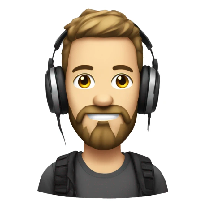 dj gamer with agreying beard sticker