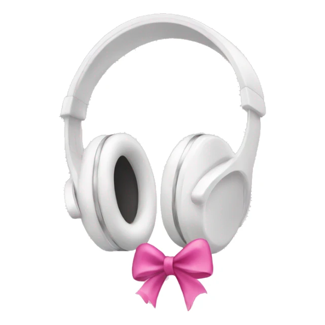 White headphones with pink bows on them sticker