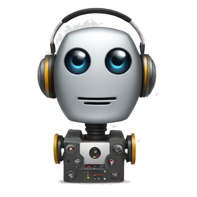 robot listening to music sticker