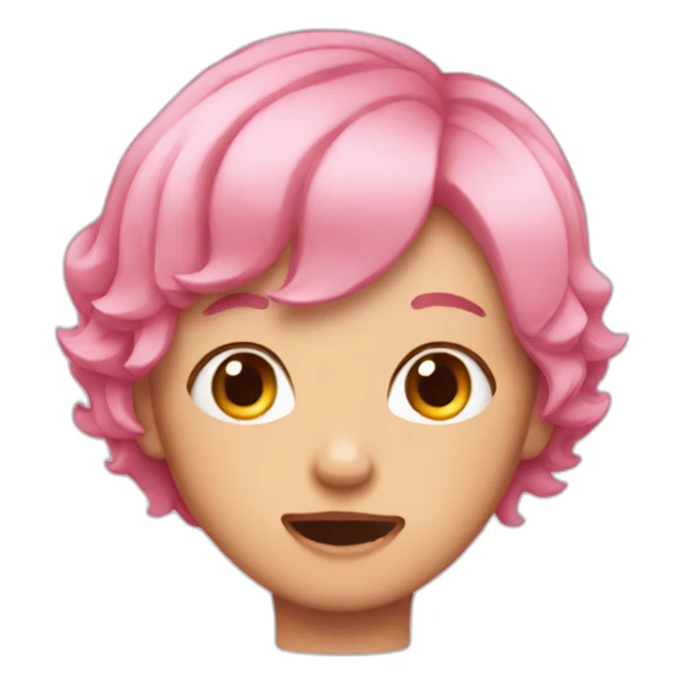 short pink hair cry  sticker