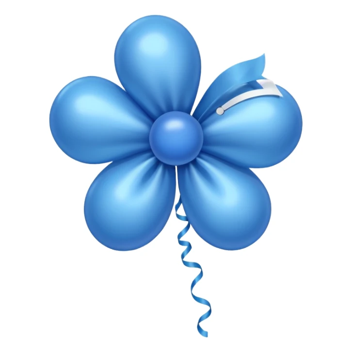 Make a cute balloon type fluffy bow of blue colour  sticker