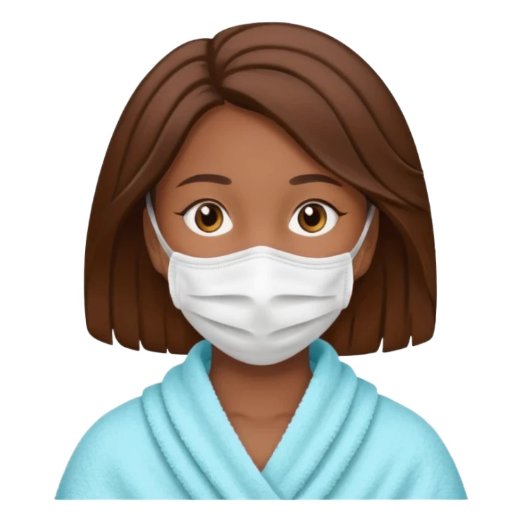 Muchacha castaña con mascarilla y toalla sticker