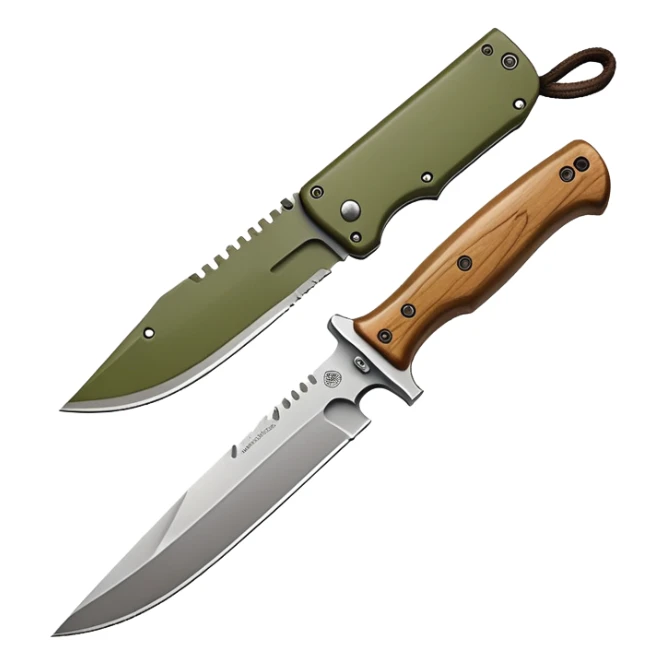 tactical bushcraft knife in NATO olive green sticker