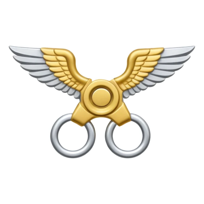 metal wing nut with two grips. sticker