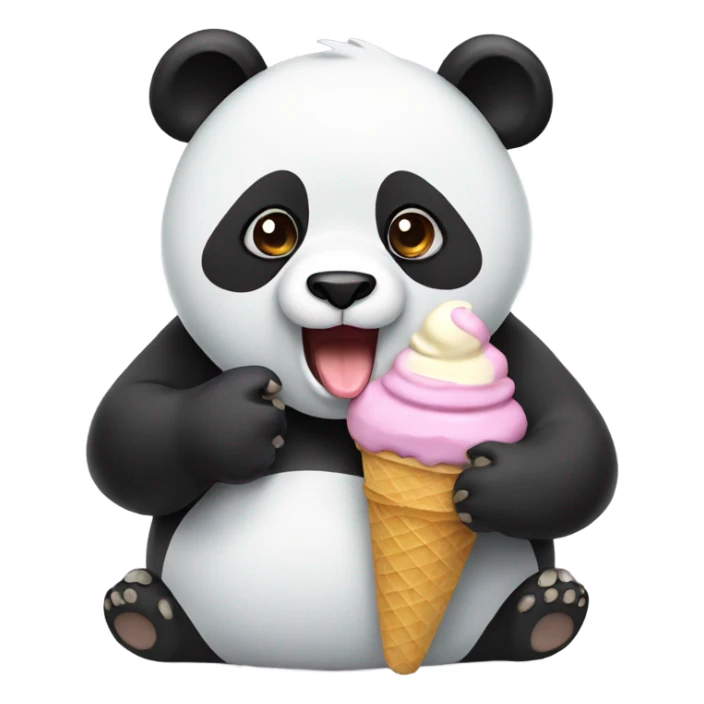 Panda eating ice cream sticker