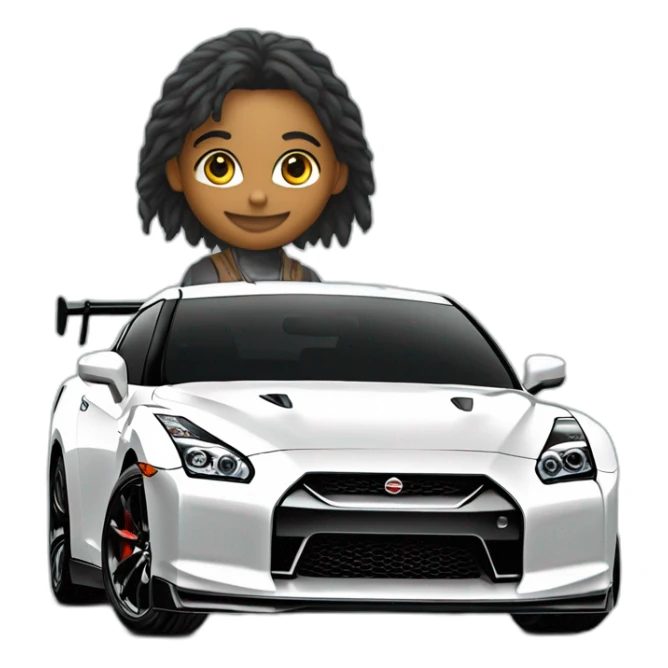 Un écureuil dans une Nissan gtr sticker