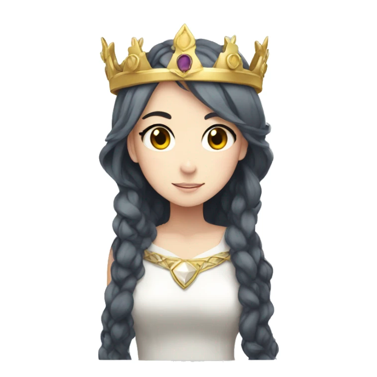 White Anime girl wearing crown sticker