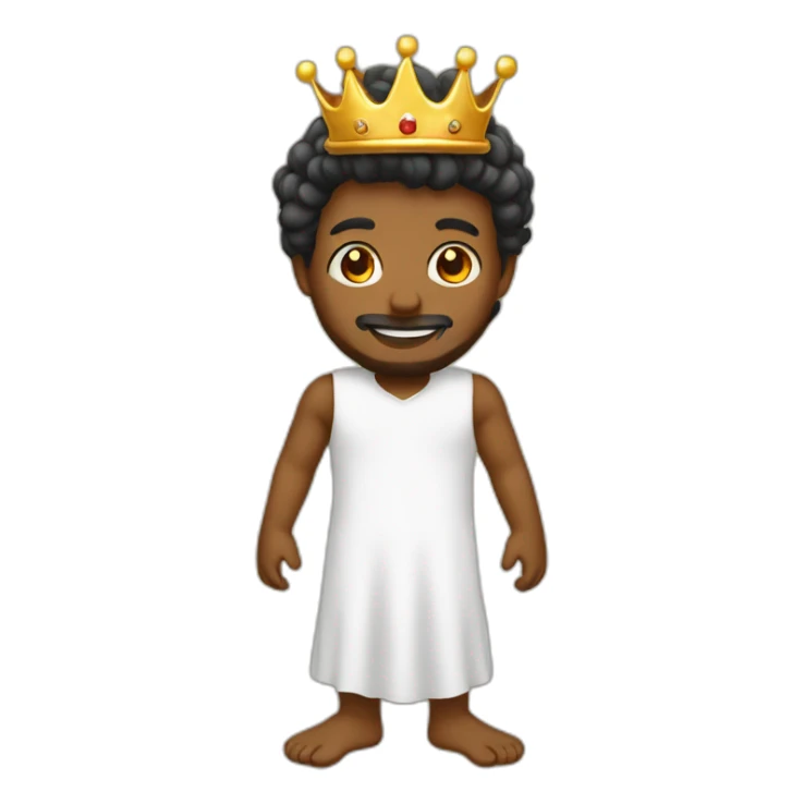 barefoot with crownd of king sticker