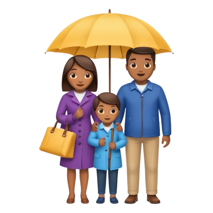 family under umbrella symbolizing life insurance protection sticker