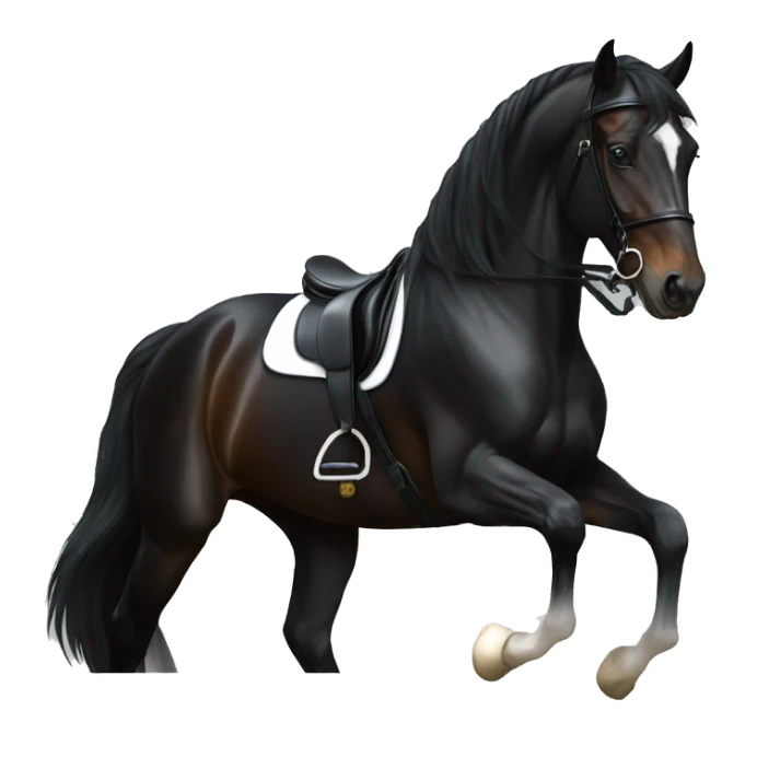 dressage black horse sticker