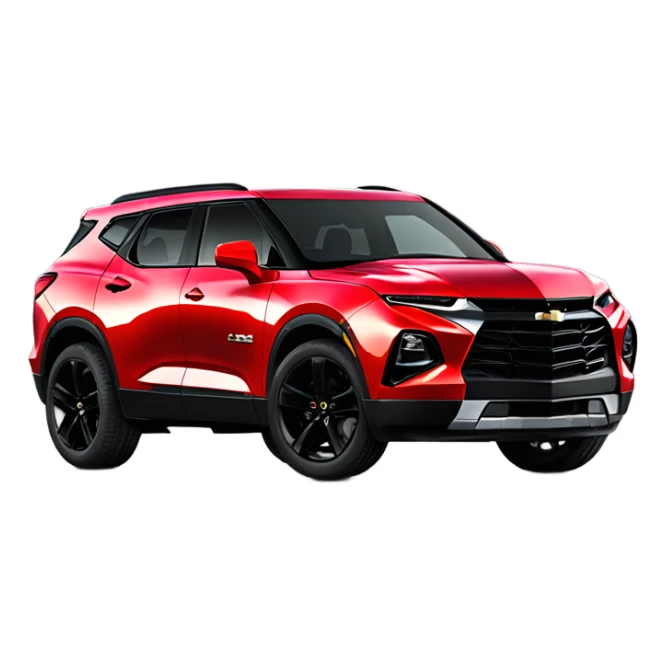 2020 Red Chevrolet Blazer with black wheels sticker