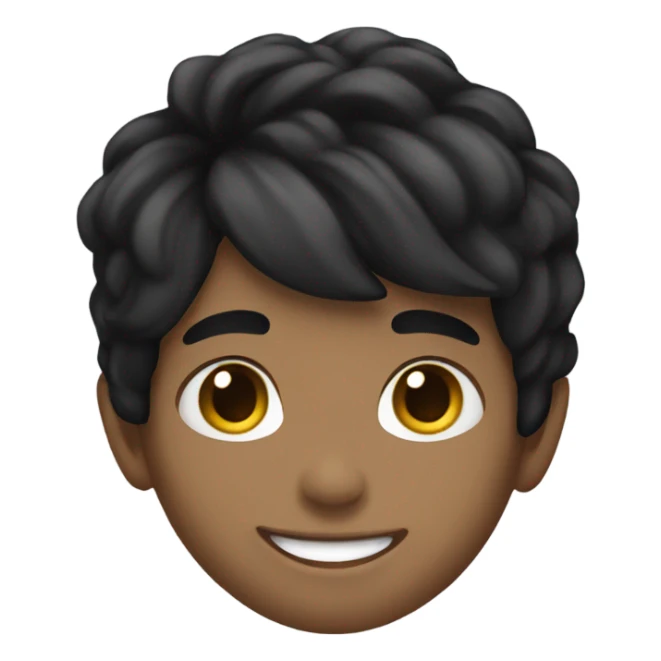 smiling boy with black hair sticker