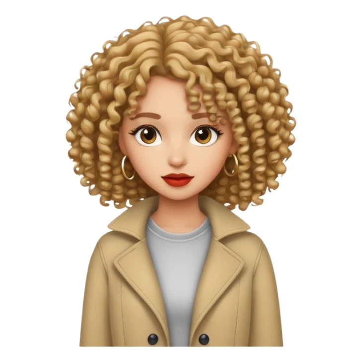 Stylish curly girl sticker