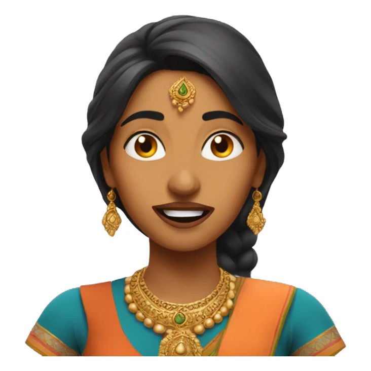indian woman making wow face sticker