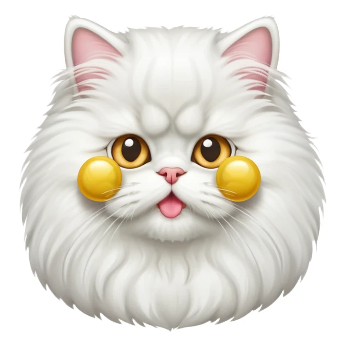 A Persian cat with a pacifier in its mouth sticker