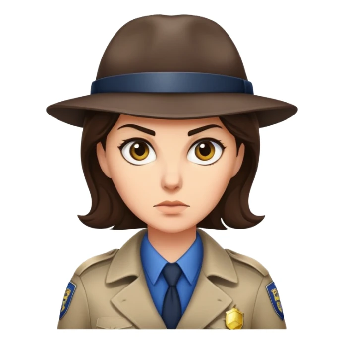 A brunet female detective sticker