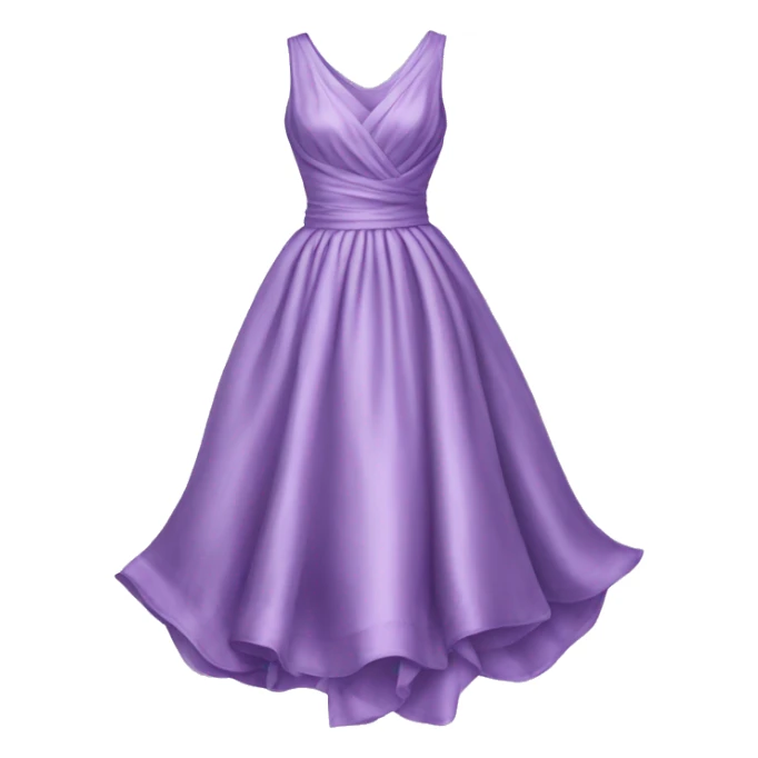Realistic silk lilac dress isolated sticker