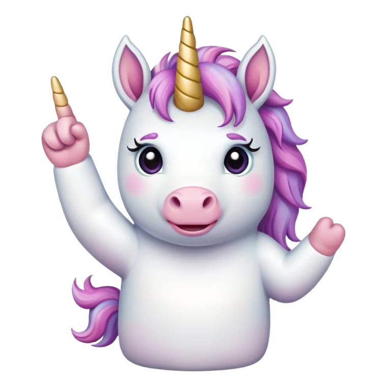 unicorn sticking up middle finger  sticker