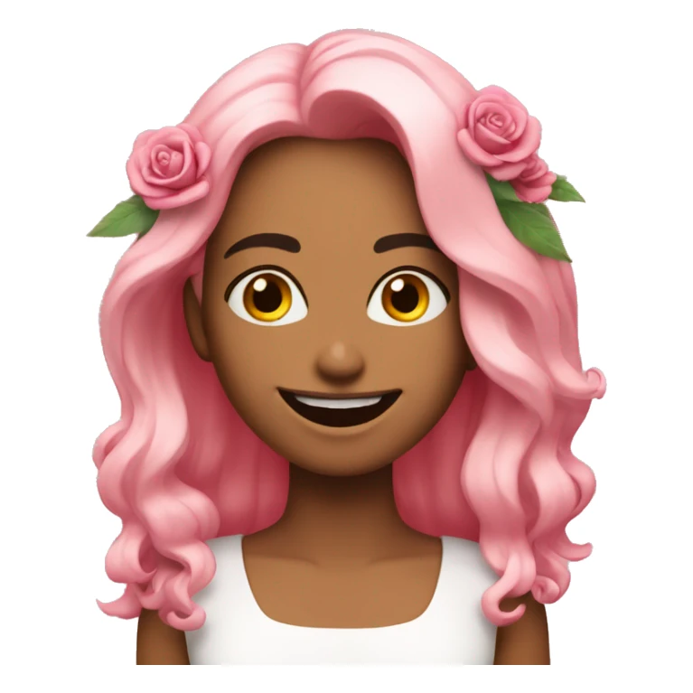 Cara feliz con flores rosadas sticker