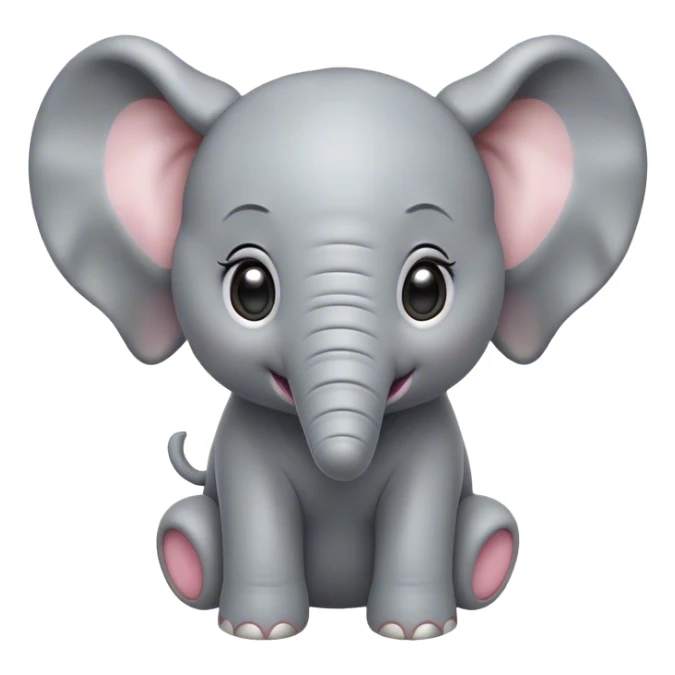 Cinematic Comical Baby Elephant Portrait Emoji, Head tilted dramatically with an exaggeratedly amused expression, featuring a striking soft gray hide with oversized, quirky ears and wide, expressive eyes full of playful disbelief, Simplified yet hilariously expressive features, highly detailed, glowing with a slightly sassy glow, high shine, dramatic yet playful, stylized with an air of cheeky mischief, bright and endearing, soft glowing outline, capturing the essence of a spirited and over-the-top baby elephant, so meme-worthy it feels like it could trumpet its way into internet fame instantly! sticker