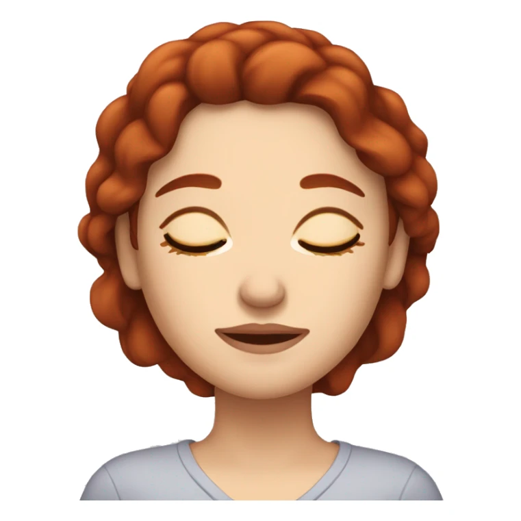 A White Woman with dark red hair, sleeping sticker