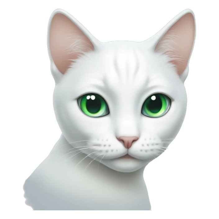 White Cat with one eye green and one blue  sticker