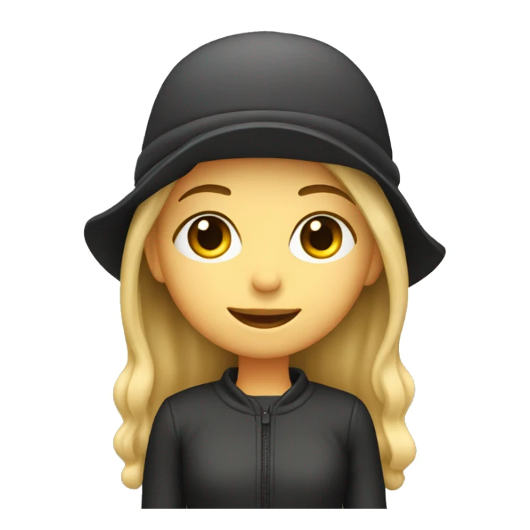 girl in car with hat sticker