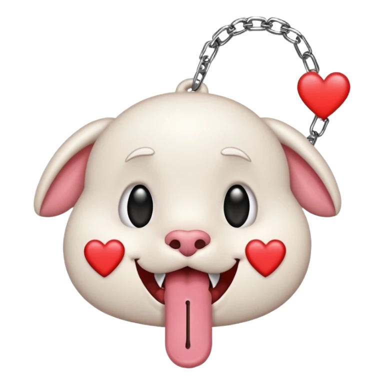heart eyes face with tongue out on leash sticker
