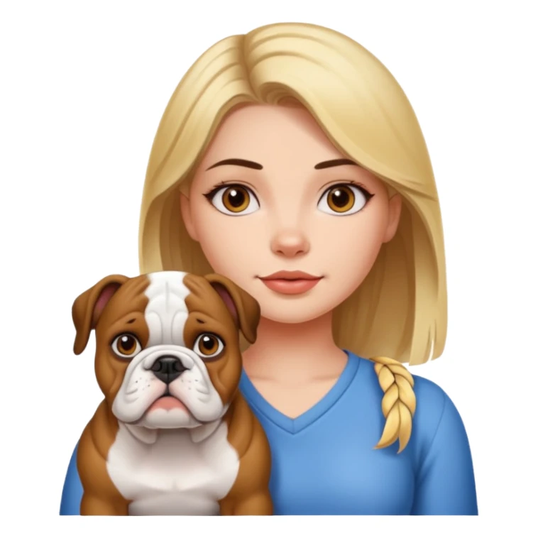 Pretty girl with bull dog sticker