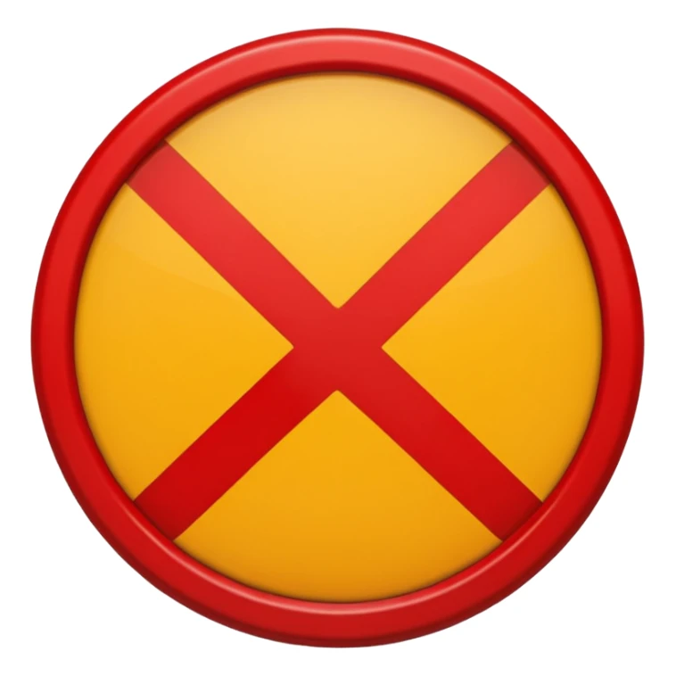 um circulo vermelho com uma barra transversal, semelhando a um simbolo de proibido, semelhante as placas de transito sticker