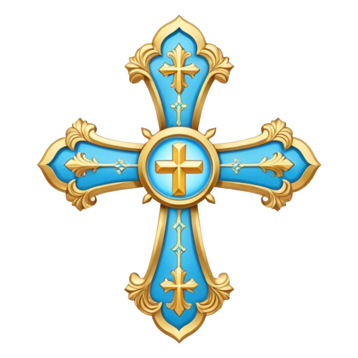 saint emblem with light blue cross sticker