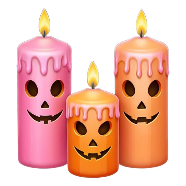 pastel halloween candles cozy pastel pink orange sticker