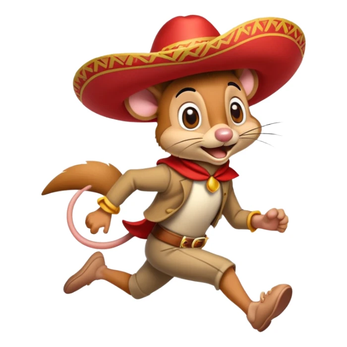 Speedy Gonzales cartoon mouse with red sombrero running fast sticker