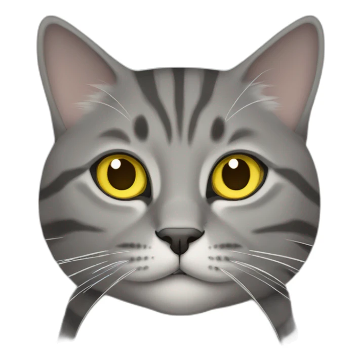 Grey tabby Scottish straight cat with yellow eyes sticker