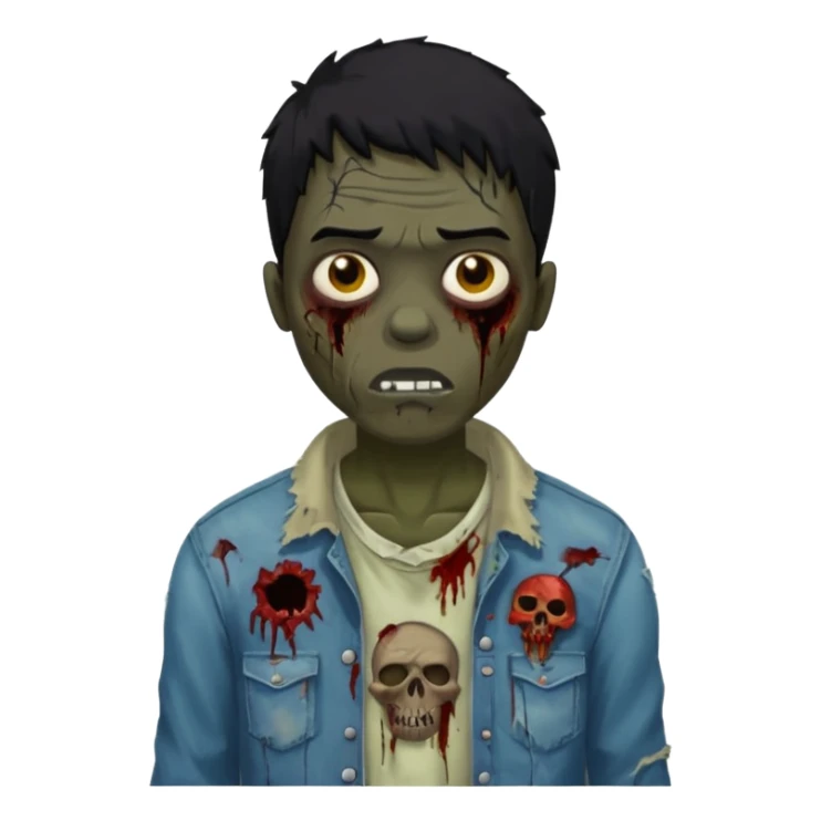 black guy black hair zombie guy black background sticker
