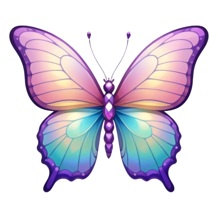 Shiny Glossy Pastel Gradient Hue Iridescent Crystal Butterfly sticker