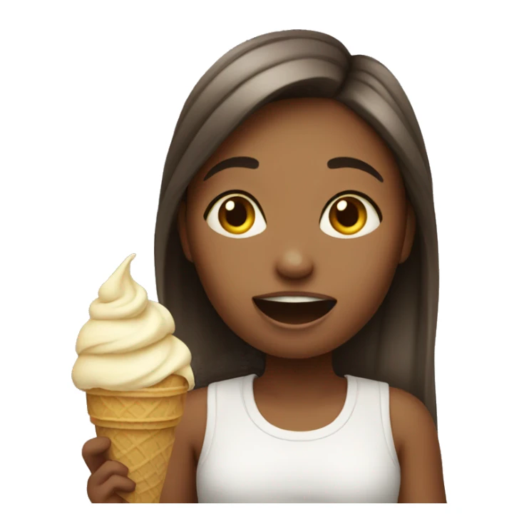 Girl eating ice cream sticker