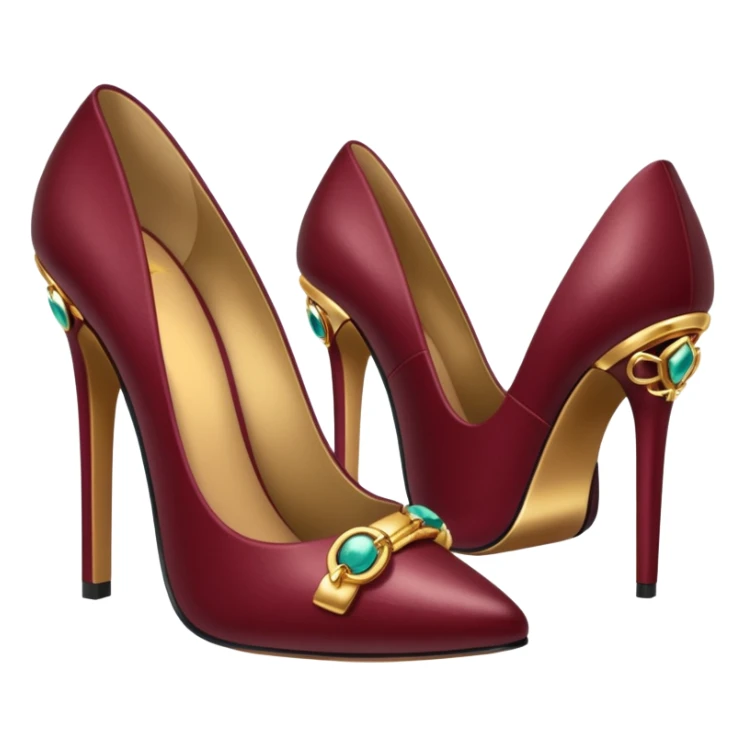 burgundy sexy high heel with jewelry sticker