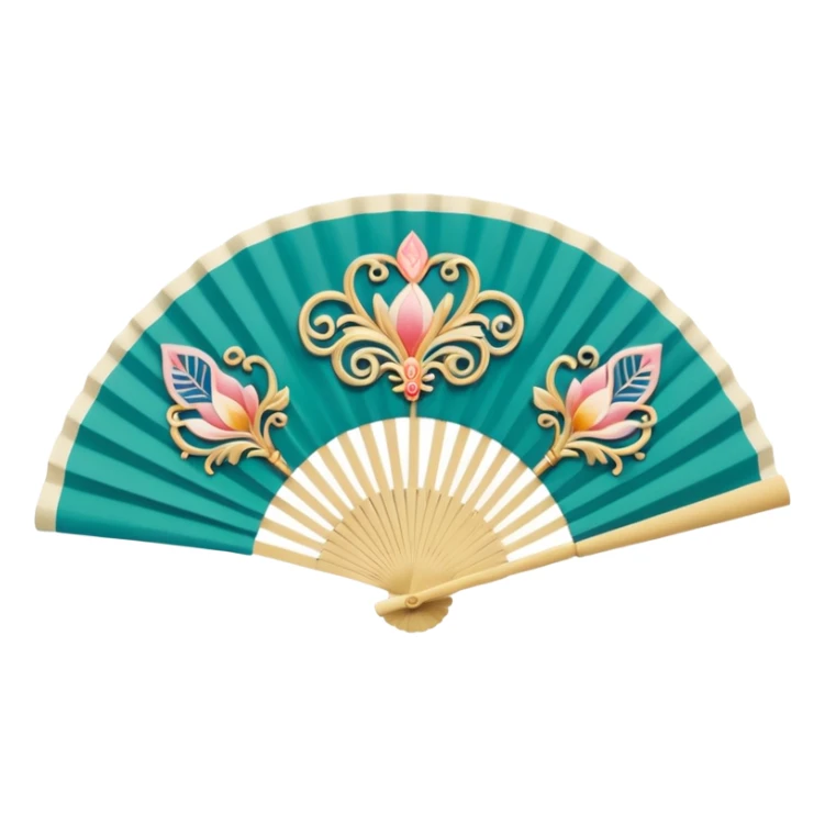 Fan: An open, handheld fan, often associated with opera or classic theatre sticker