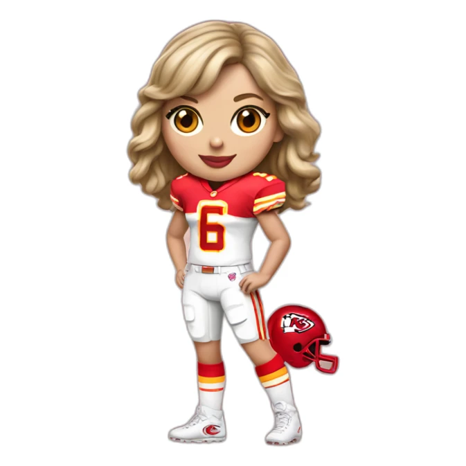 Taylor Swift in a Kansas City Chiefs uniform sticker