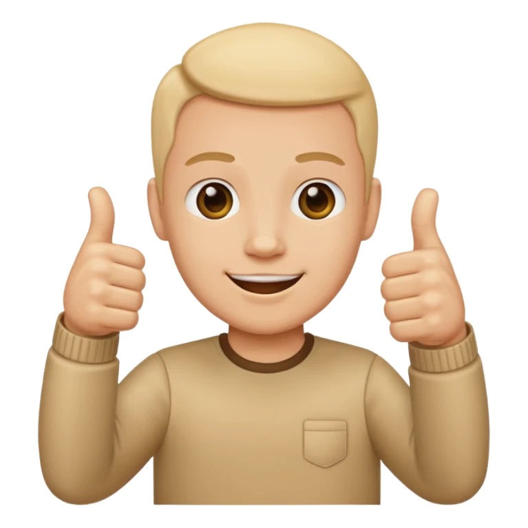 Thumbs with a face holding up two thumbs that are giving a thumbs up sticker