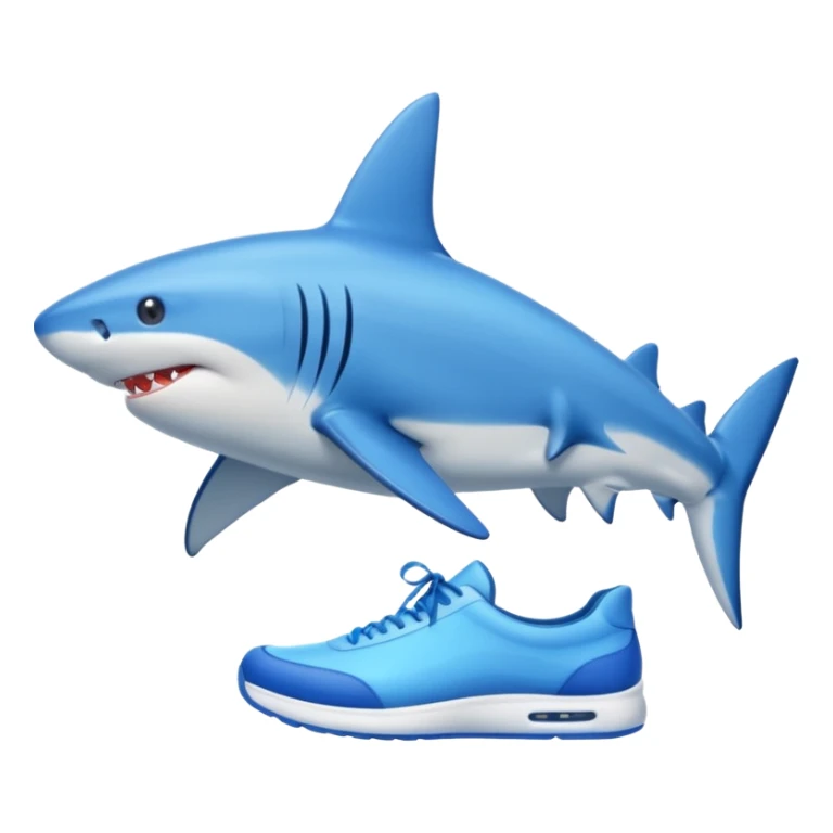 Blue shark with blue shoes ￼ sticker